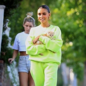 Cherry LA neon green crewneck